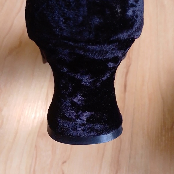Rampage Suede Velour Black Wedge Heels Shoes 7 M - Picture 15 of 16